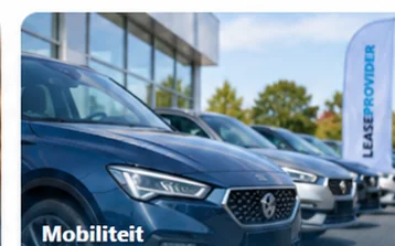 Voorbeeldfoto van moderne voertuigen bij een leaseprovider
